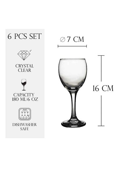 Cesiro Set of 6 180 ml glasses with glass stem, Cesiro