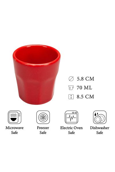 Cesiro 70 ml Deep Red Patterned Glass, Cesiro