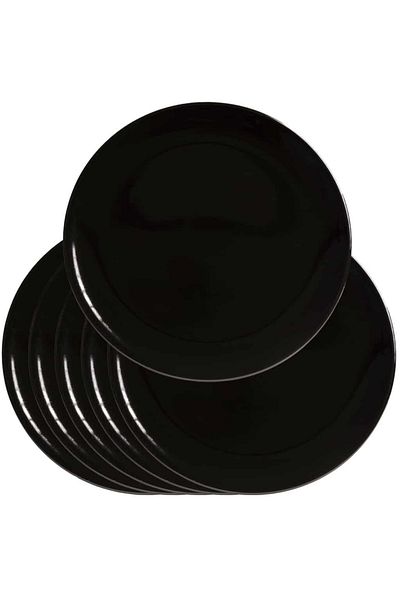 Cesiro Set of 6 black dinner plates, 26 cm