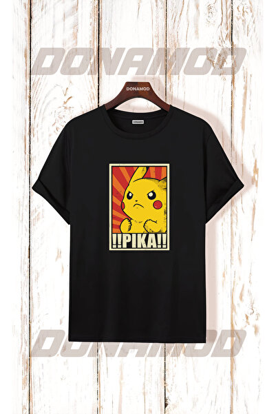 donamod تي شيرت بيكاتشو بيكاتشو بوكيمون قناع كارتون أصفر مصمم هدية لصديق