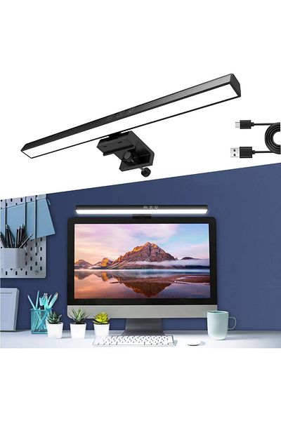 COOYA Computer Monitor Lamp, 3 Color Temperatures & Dimmable, Touch Control, for Office/Reading