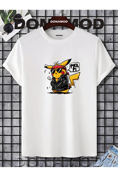 donamod تي شيرت بيكاتشو بيكاتشو بوكيمون قناع كارتون أصفر مصمم هدية لصديق