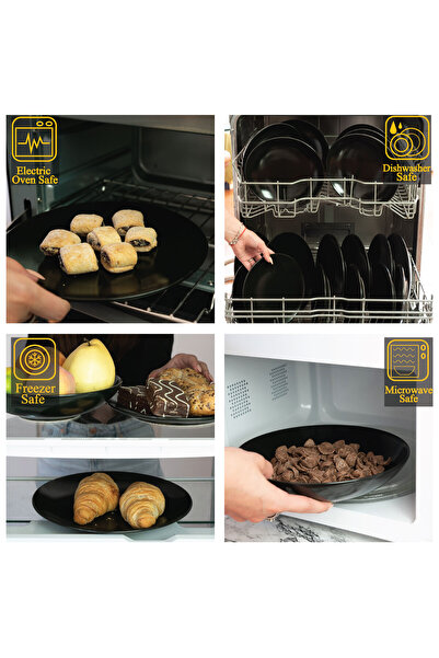 Cesiro 12-piece plate set, for 4 people, Night, Cesiro, Matte Black