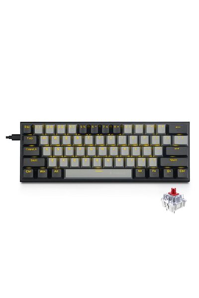 e-yooso Z-11 60% Mechanical Gaming Keyboard,Red Switch 61 Keys Wired Compact Keyboard