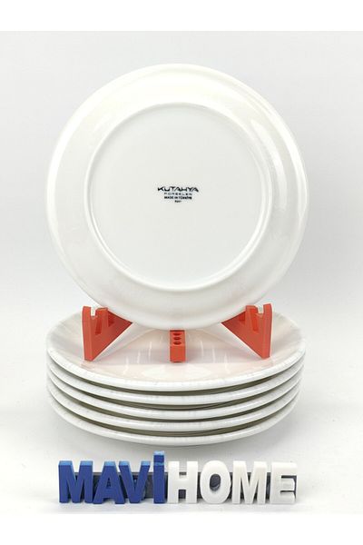 MAViHOME Blue Patterned 19 cm Porcelain Dessert Plate 6 Pieces