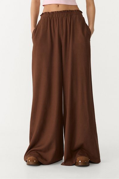 Stradivarius Flowing linen blend palazzo trousers