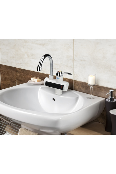 ZİNOX Ηλεκτρική βρύση Z-Inox ZLN7866 Λευκή, ψηφιακή οθόνη, άμεση θέρμανση