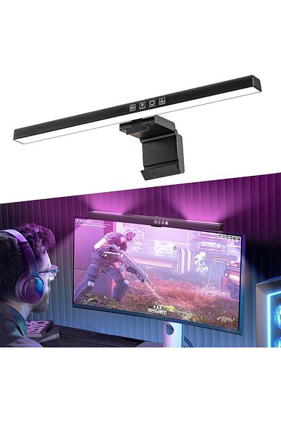 COOYA Gaming Monitor Lamp,Eye Caring No Screen Glare LED Light,3 Color Temperature & Dimmable