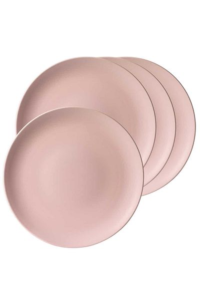 Cesiro Versatility and Style with Set of 4 Pale Pink Matte Dinner Plates