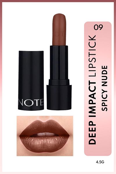 NOTE Deep Impact Ruj Cremă Semi-Strălucitor 09 Spicy Nude - Maro