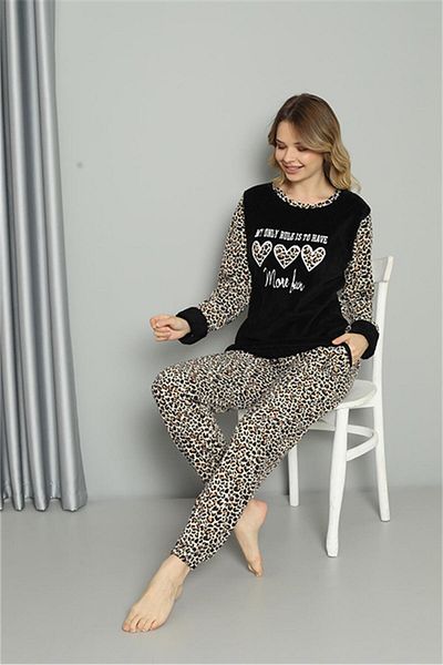 modaserdem Set de pijamale Welsoft Fleece pentru femei Mdsrdm cu mâneci lungi