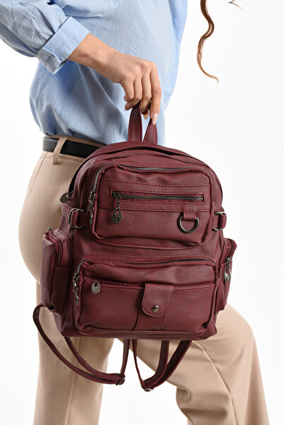 BAGS Aryen Kadın Çok Gözlü Suya Dayanıklı 7 Renk Seçeneği ile Okul Seyahat Sı...