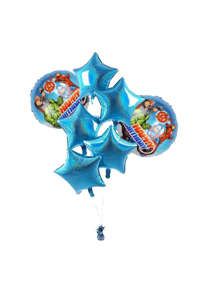 KidMania Buchet 7  baloane folie supereroi Avengers -Happy Birthday
