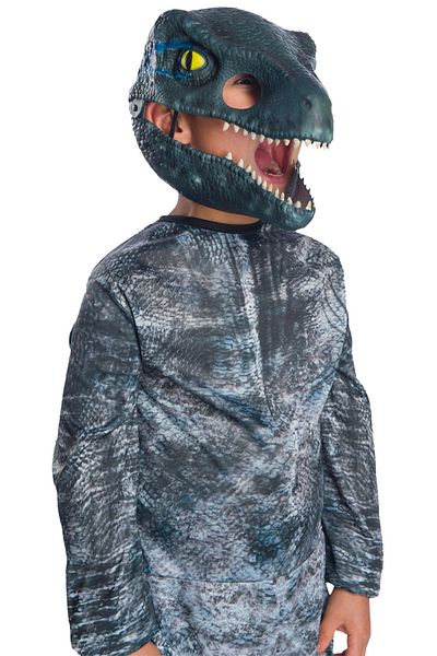 JURASSIC WORLD Velociraptor Blue mask for children, Jurassic Park 6 years +