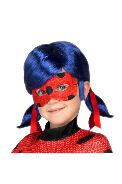 Miraculous Set Peruca Si Masca Buburuza Miraculoasa Pentru Fete, Ladybug 3 Ani Universala