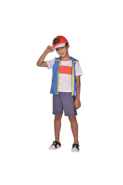 Pokemon Costum Ash Pentru Copii 6-8 Ani 128 Cm