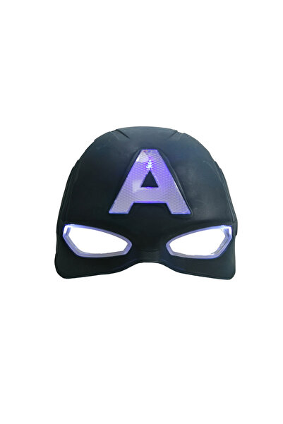 KidMania Masca Captain America cu lumini, pentru copii, 20 cm, albastra