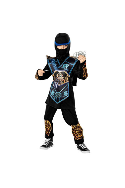 KidMania Costum ninja razboinic cu accesorii pentru baieti 3-4 ani 104 cm