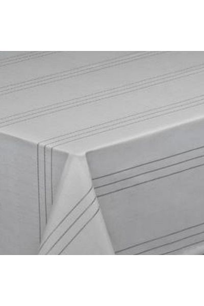 Sivalde Colber Striped Pattern Carefree Fabric Gray Dining Table Cloth