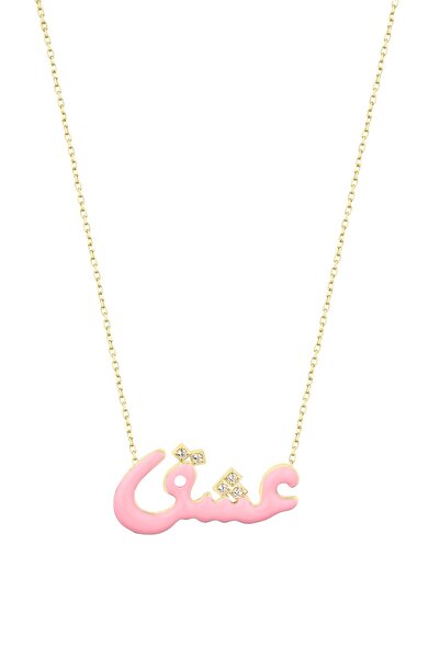 Mistik Silver Arapça Aşk Yazılı Gümüş Mine Kolye