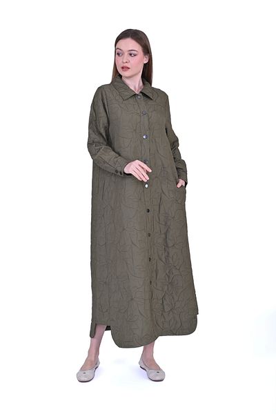 Invee 7039 Model Quilted Hood - Khaki Color