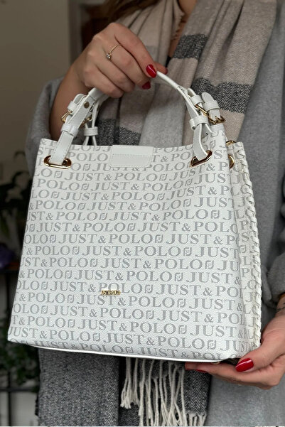 Just Polo Women's Printed Patterned Braided Large Size Hand and Shoulder Bag