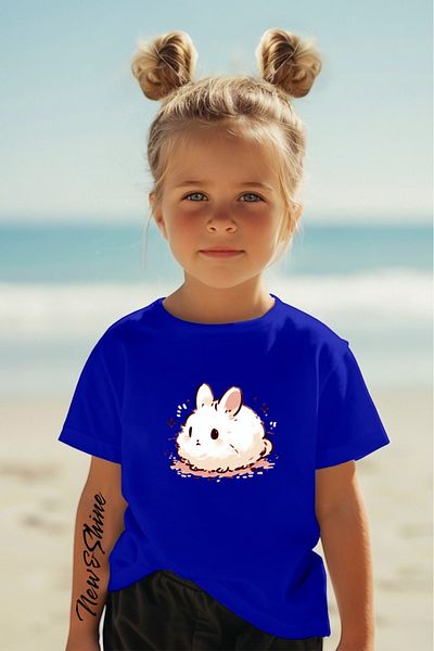 New Shine 1 tricou este un cadou pentru achiziții de 6 și peste în coș - Tricou pentru copii oversize cu imprimeu iepure