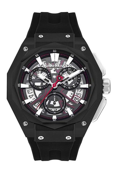 Quantum QUANTUM HNG1097.651 Men Chronograph Display Watch & Silicone Strap Black