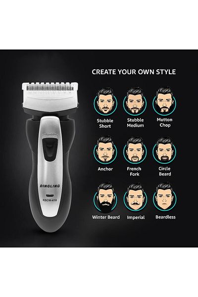 Dingling RSCW-416 Electric Shaver for Men with Dual Floating Heads, Wet & Dry Use, 3W Power