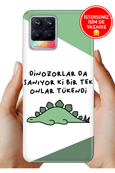realme 8 / 8 Pro Kılıf Realme FullCover Resimli Desenli Silikon Dinazorlar