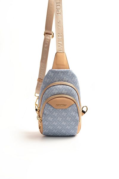 Silver Polo Geantă de corp pentru femei/fete SLVR POLO FREEBAG M178 Blue-Matte Skin