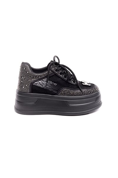 derinet Yüksek Taban Taşlı Kadın Sneaker