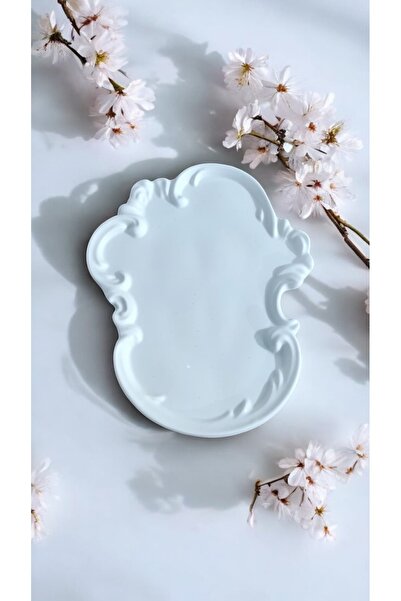 Aydinçhome Lace Embossed Handmade Wide Decorative Plate, Presentation, Jewelr...