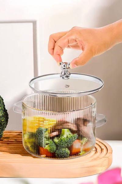 Onetick Borosilicate High Temperature Resistant Glass Pot 1200 ml