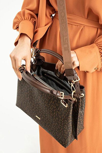 JP POLO Women's Original Just Polo Printed Large Size Hand & Shoulder Bag and Wallet Combination Avp2180Pc Shopper