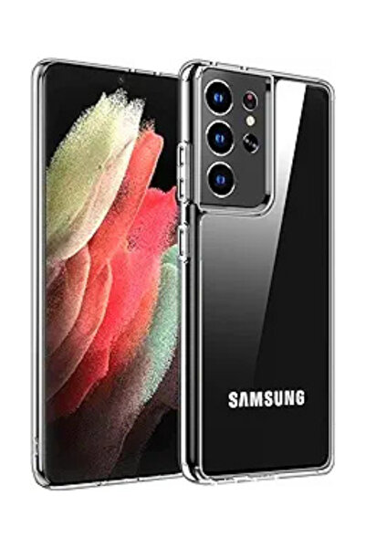 izzytech جراب سيليكون مرن شفاف غير ملون متوافق مع هاتف Samsung Galaxy S21 ULTRA