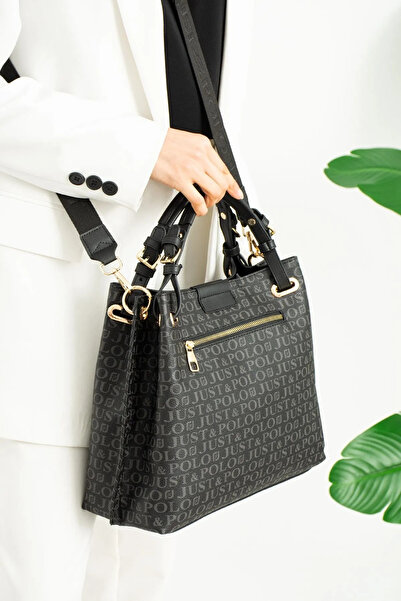 JP POLO Women's Original Just Polo Printed Large Size Hand & Shoulder Bag and Wallet Combination Avp2180Pc Shopper