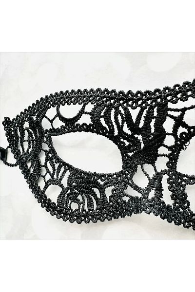 emosavm Cat Model Black Lace Embroidered Party Mask - No 12