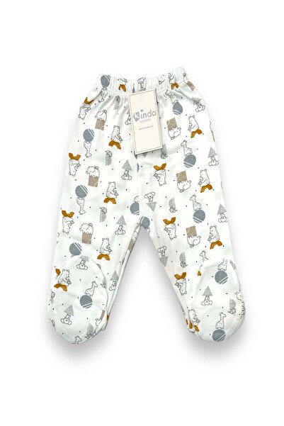 Kindo Baby Desenli Patikli Bebek pantolon Tek alt  4 lü paket  %100 pamuklu ürün  Annelerin favorisi