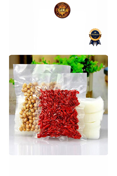 figanlar ambalaj (DÜZ) GIDA Vakum Makinesi Poşeti Vakum Poşet Ev Tipi 18x25 cm 20 Adet