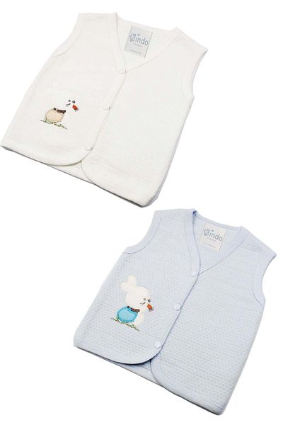 Kindo Baby Baby Quilted Vest, Combed Cotton Anti-Sweat Vest 0/6 Months-6/12Months-12/18 Months