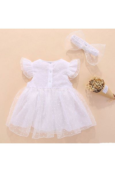 nannie Zizi White Baby Dress - 9-12 months