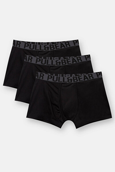 Pull & Bear 3’lü Pull&Bear logolu boxer paketi