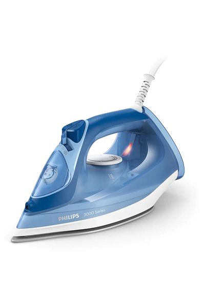 Philips Fier de calcat Philips Seria 3000, putere 2400W, jet continuu de abur 40g/min, culoare albastru