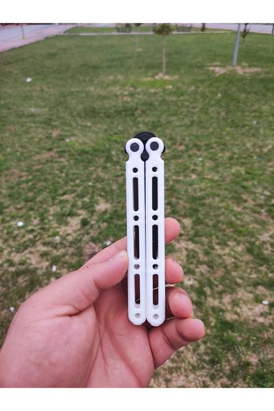 bebevim Butterfly Training Knife - White Black Color Butterfly Knife Plastic