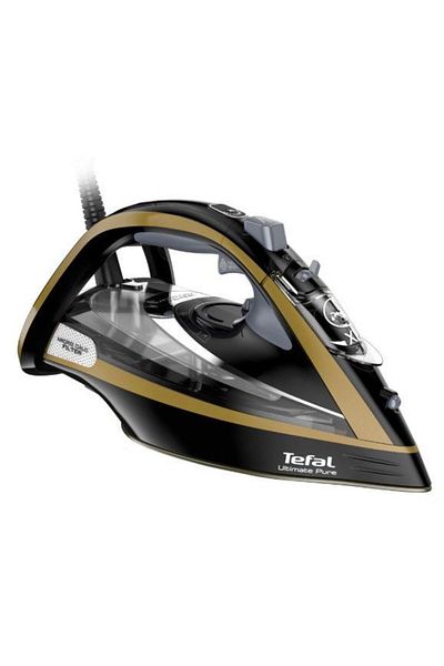 TEFAL Fier de calcat Tefal Ultimate Pure FV9865, 3000 W, 250 g/min, 350 ml, oprire automata (Negru/Auriu)