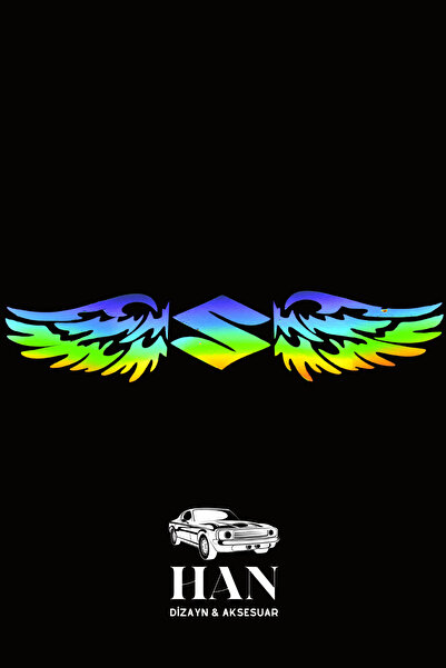 Home SUZUKİ Uyumlu Hologram Kanat Logo Sticker Çıkartma Oto Aksesuar Araba
