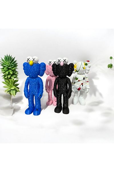 Arsdcraft مجسم مجموعة ديكور مكون من 4 قطع من KAWS - 20 سم - مجموعة خاصة