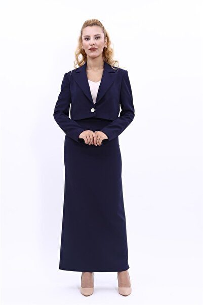 ÖNDER ÖZSOY Men's Lapel Single Button Short Jacket & Long Straight Slim Skirt...