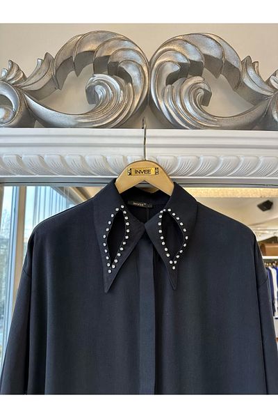 Invee Invee 7057 Modal Fabric Long Shirt/Cap - Black